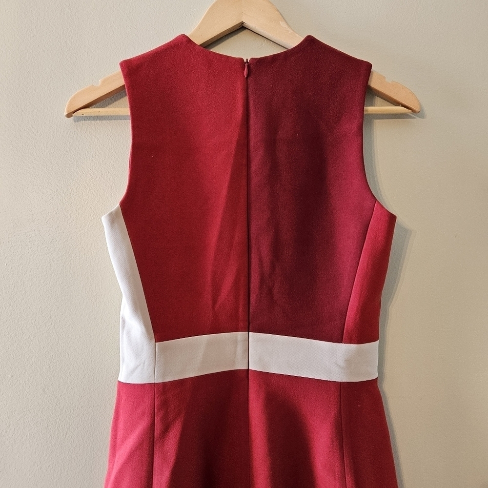 Judith & Charles Women's Professional Midi Cocktail Colorblock Red Dress Sz 0. - Picture 14 of 16